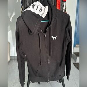 PINK Victoria's Secret Black Zip-Up Jacket